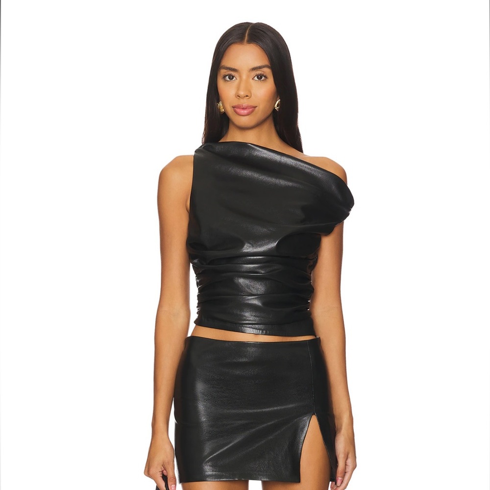 Lovers + Friends Noa faux leather top